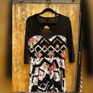 XL Long Sleeve Material Girl Mini Dress